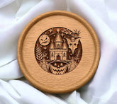 Haunted House Halloween SVG  Spooky Castle with Pumpkins & Bats SVG